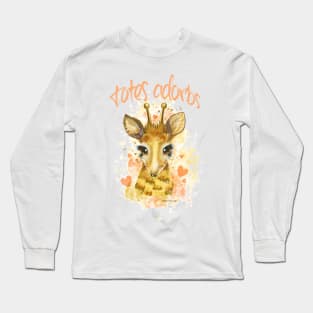 Totes Adorbs! Watercolor Baby Giraffe Long Sleeve T-Shirt